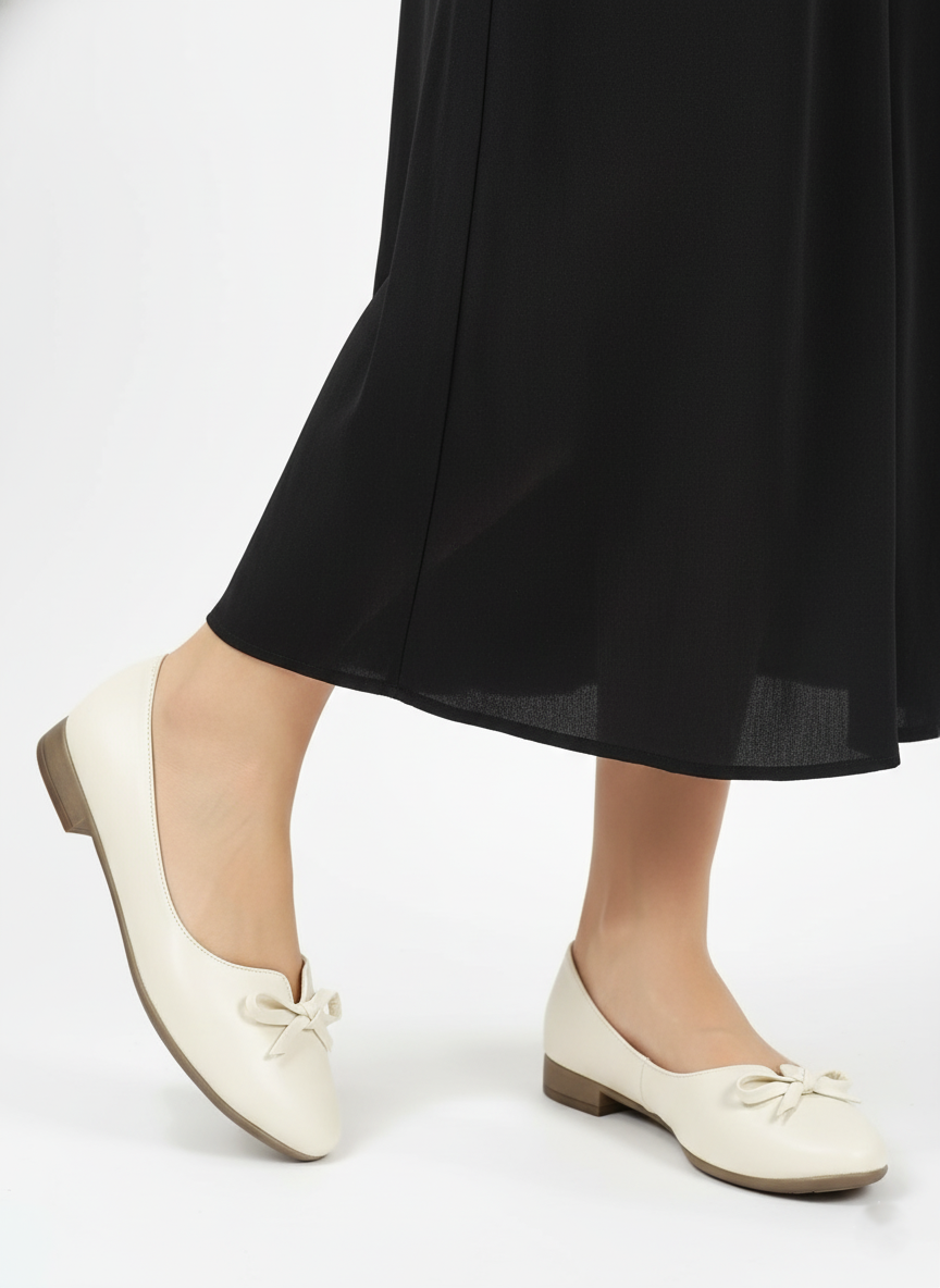 کفش کالج تخت زنانه کرمی