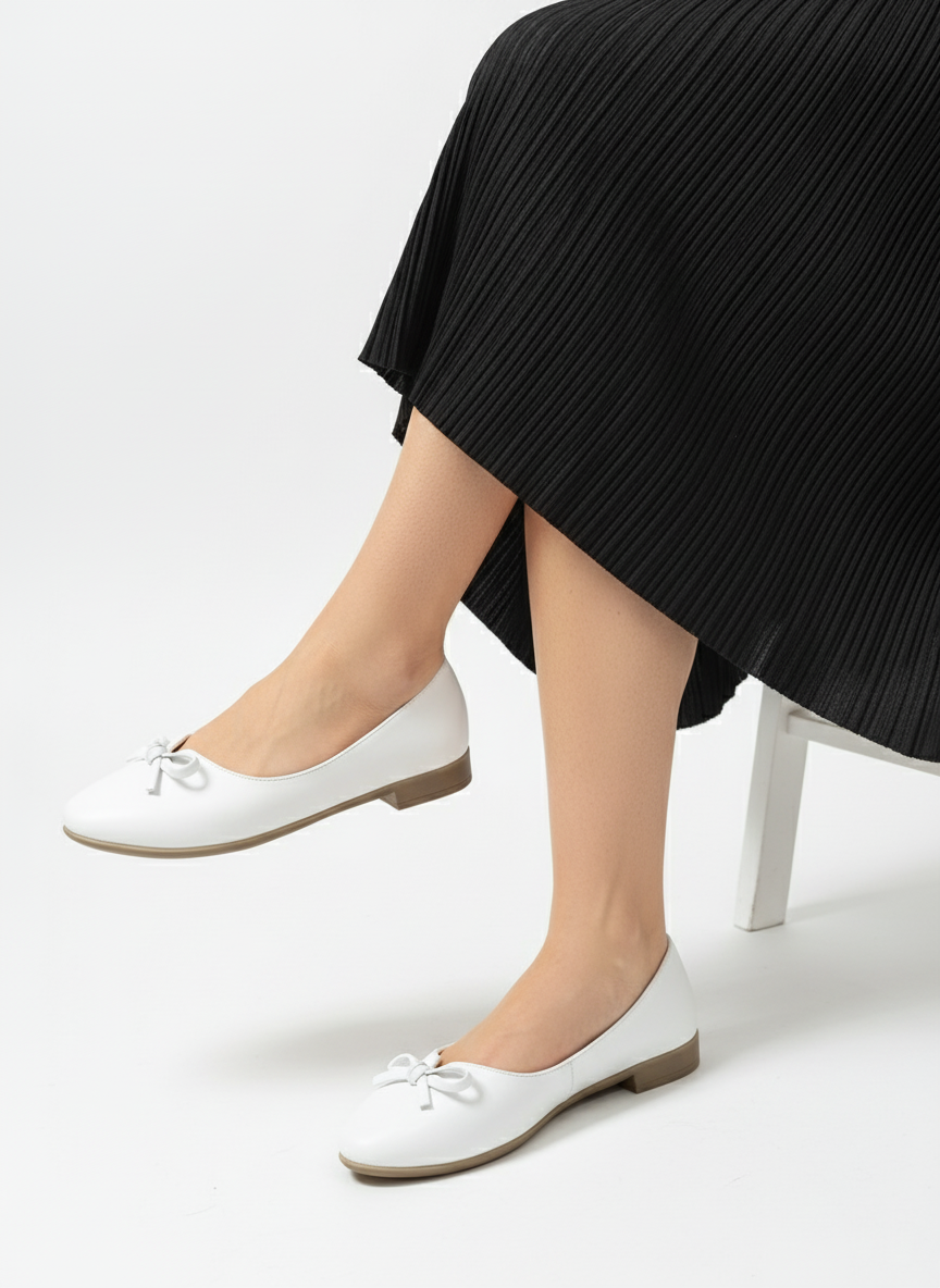 کفش کالج تخت زنانه سفید